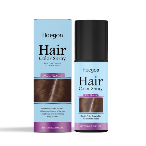 Hoegoa 一次性补色喷雾（浅棕色）持久覆盖易清洗便携日常补色美发温和自然